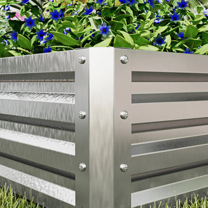 2' x 2' x 1' Raised Garden Bed, Galvanised Steel Frame, Vegetables, Flowers, Herbs, Silver Raised Garden Beds at Gallery Canada