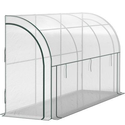 Walk-In Lean-To Greenhouse, 10' x 3' x 5', White