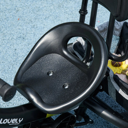 6 in 1 Toddler Tricycle Stroller, Basket, Canopy, 5-Point Harness, 12-60 Months, Grey Tricycles for Kids at Gallery Canada