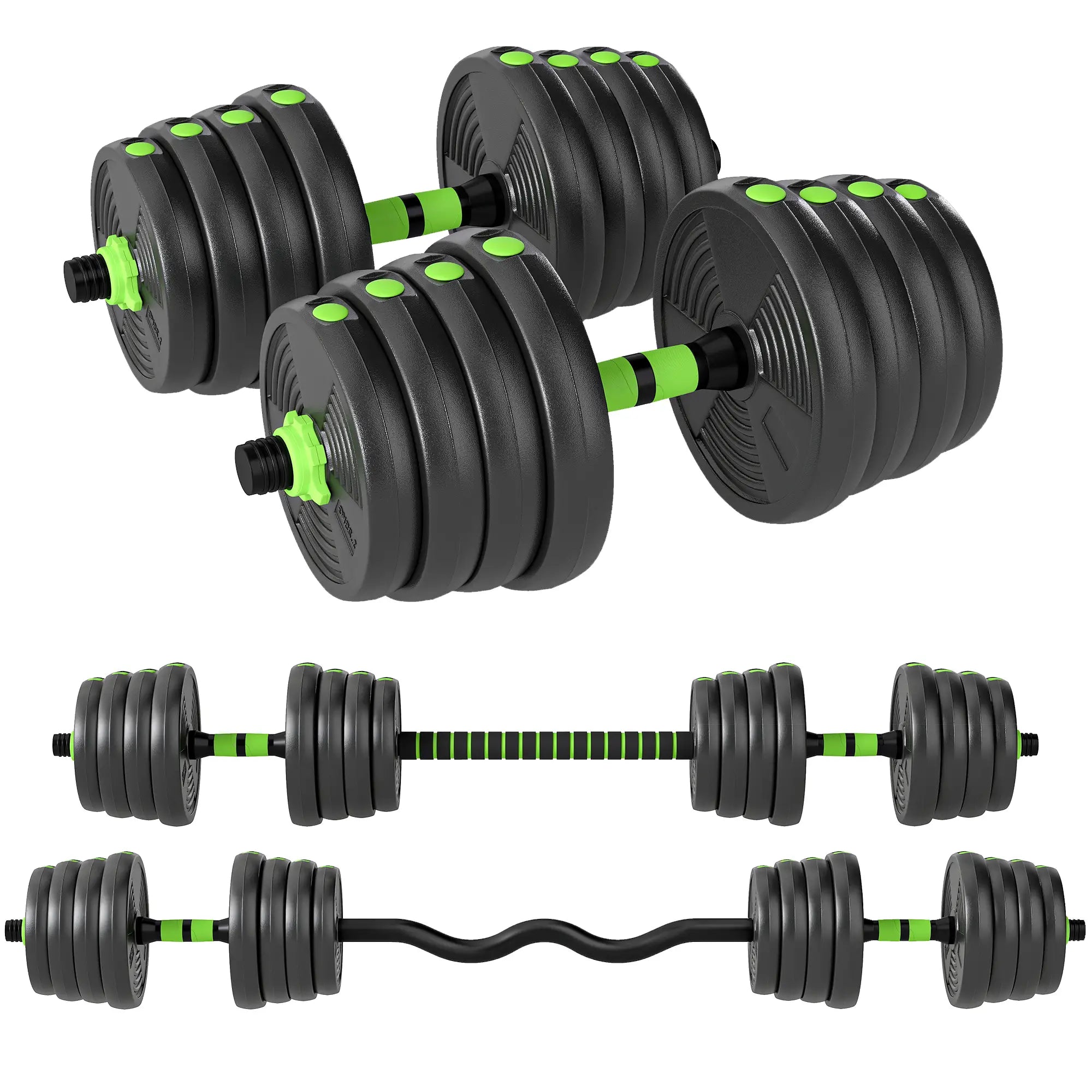 Adjustable Dumbbell Set, 3 in 1 Weights, 66lb with Connector, Non-Slip Grip Dumbbells & Barbells at Gallery Canada