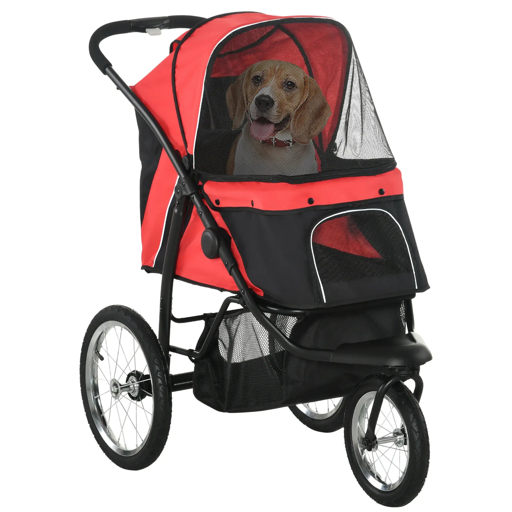 3 Big Wheels Pet Stroller, Small Medium Dogs Cats, Adjustable Canopy, Red Dog Bike Trailers & Strollers at Gallery Canada