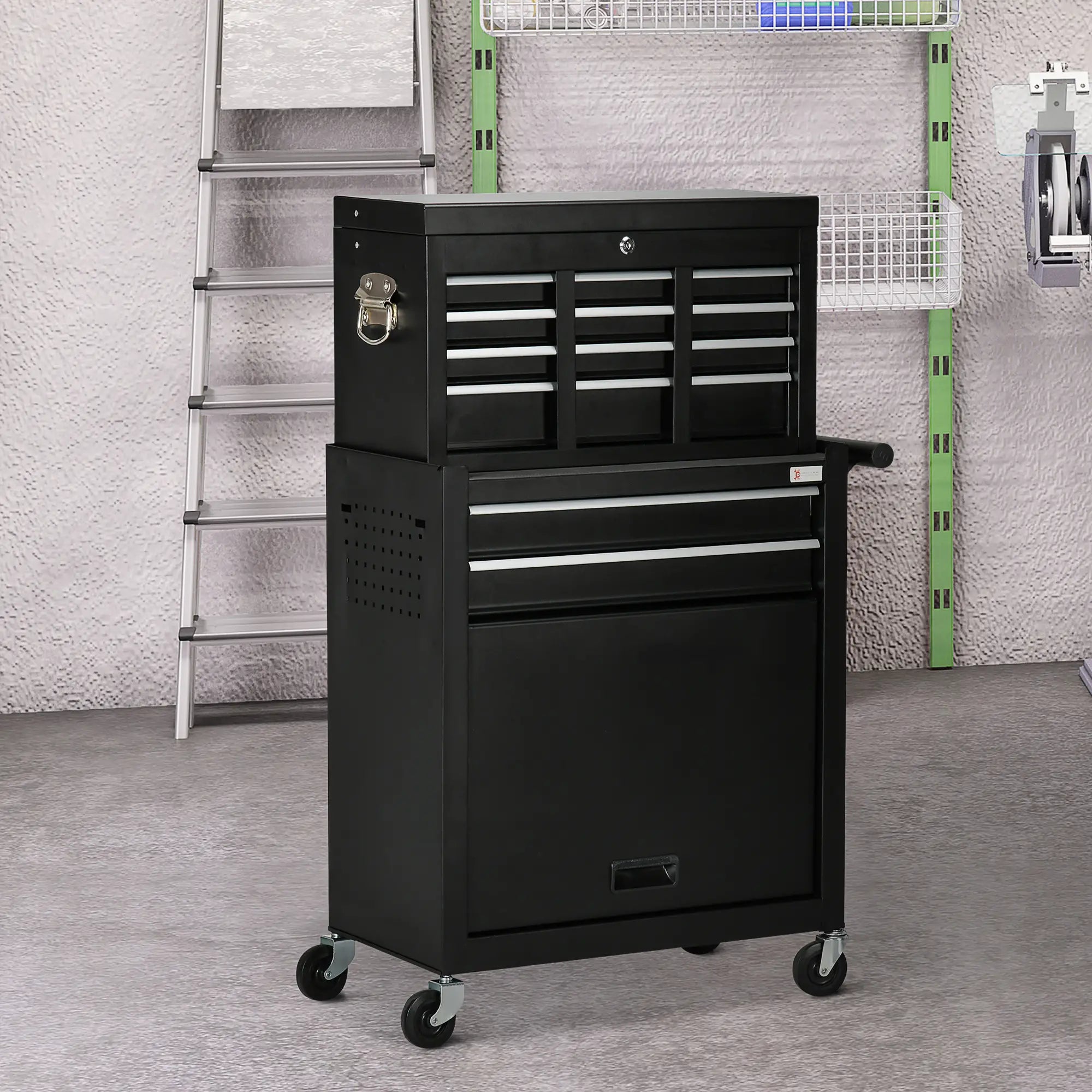 6-Drawer Tool Chest, 4 Wheels, Lockable Rolling Storage Cabinet, Black Tool Organizers at Gallery Canada