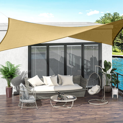 Rectangle 13' x 20' Canopy Sun Sail Shade Garden Cover UV Protector Outdoor Patio Lawn Shelter with Carrying Bag (Sand)