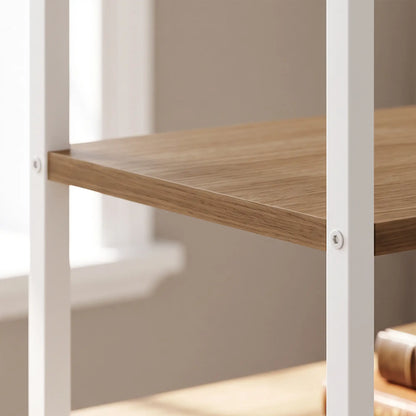 Folding Computer Desk With 4-Tier Bookshelf, Natural Computer Desks at Gallery Canada