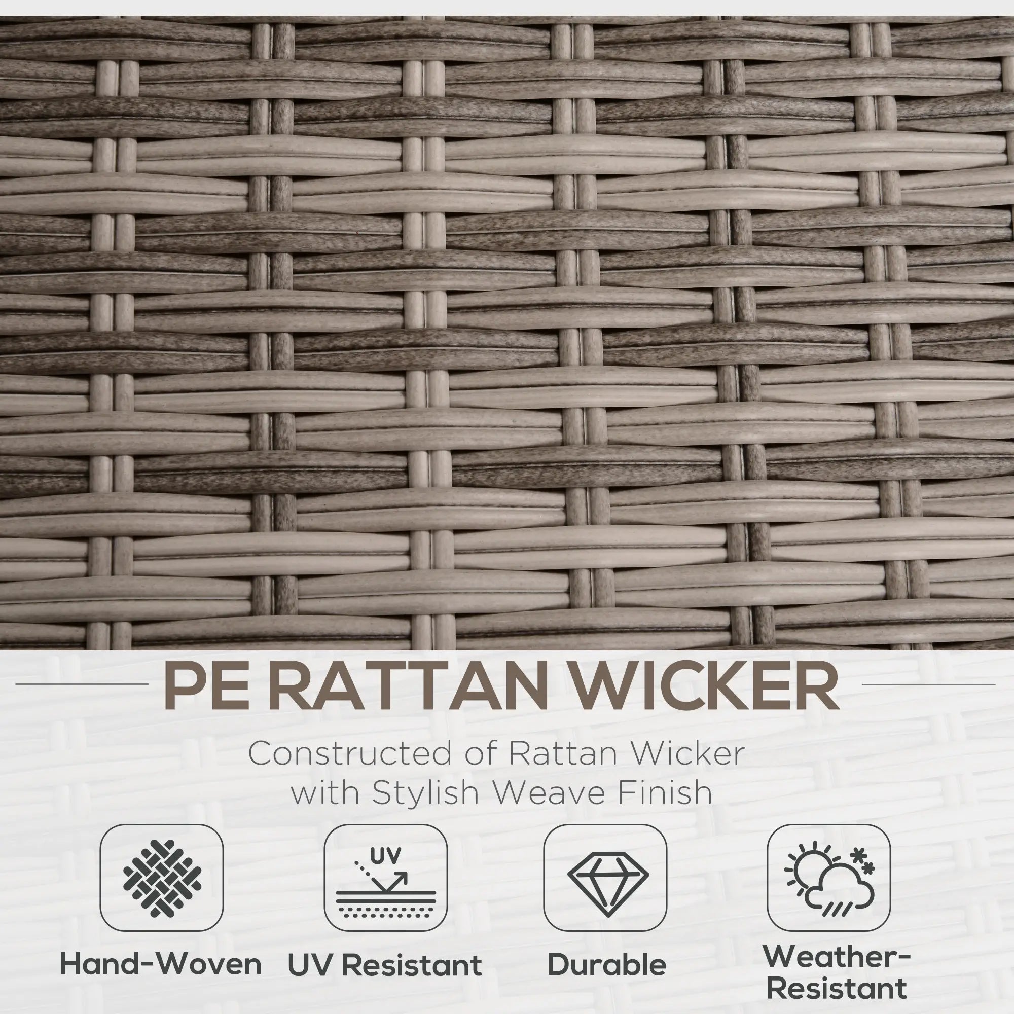 8-Piece Patio Furniture Set, Outdoor Wicker Rattan Sofa, Tea Table, Footstool, Grey & Orange Patio Furniture Sets at Gallery Canada