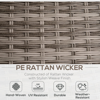 8-Piece Patio Furniture Set, Outdoor Wicker Rattan Sofa, Tea Table, Footstool, Grey & Orange Patio Furniture Sets at Gallery Canada