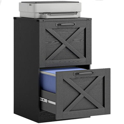 2-Drawer File Cabinet, Silent Slides, Vertical Farmhouse, Black Office Cabinets & Cupboards at Gallery Canada