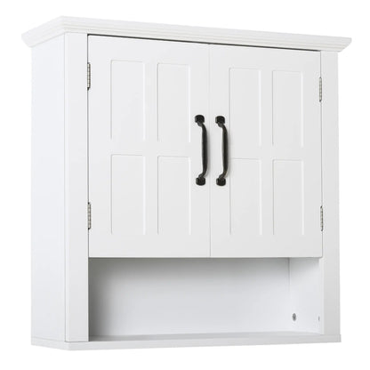 Wall Mount Bathroom Cabinet, 2 Doors, Adjustable Shelf, White Wall Mounted Cabinets White at Gallery Canada