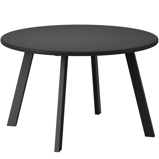 Round Outdoor Side Table, Metal Frame, Non-Slip Foot Pads, Black Patio Side Tables Black at Gallery Canada