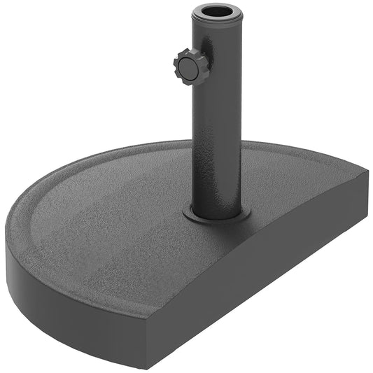 20 lbs Resin Half Parasol Base, Outdoor Umbrella Stand, Black Umbrella Bases Black at Gallery Canada
