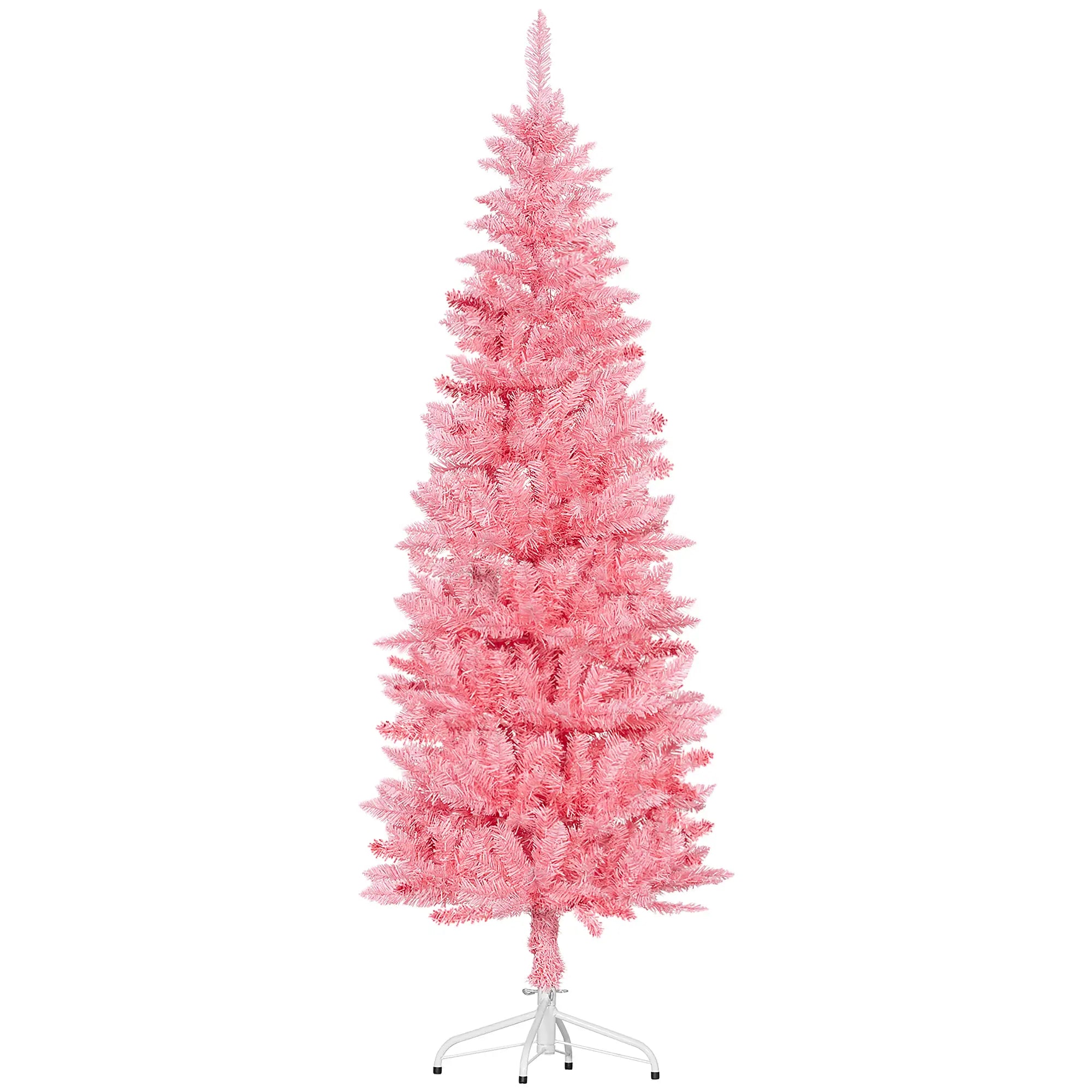6ft Pencil Artificial Christmas Tree, 479 Branch Tips, Steel Base, Pink Pencil Christmas Trees Pink at Gallery Canada