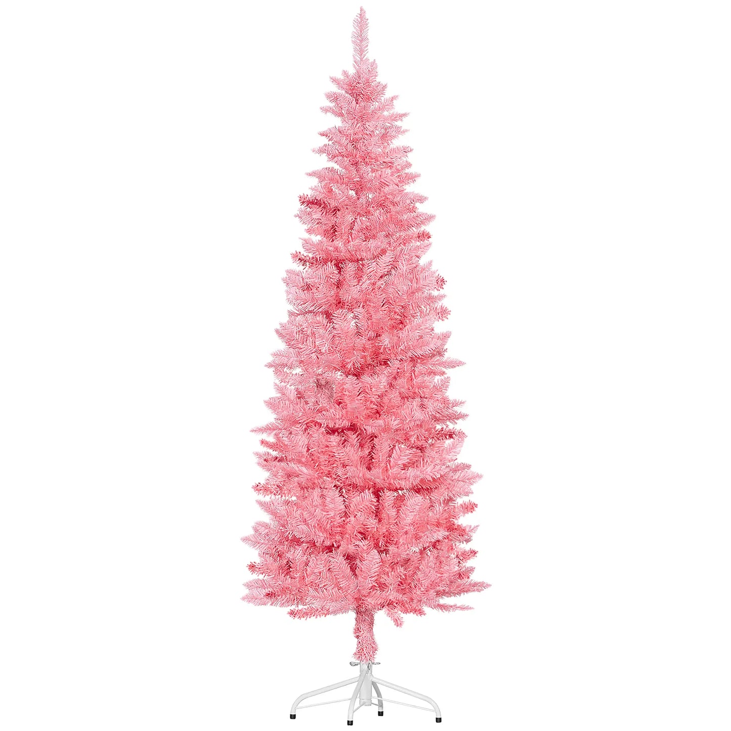 6ft Pencil Artificial Christmas Tree, 479 Branch Tips, Steel Base, Pink Pencil Christmas Trees Pink at Gallery Canada