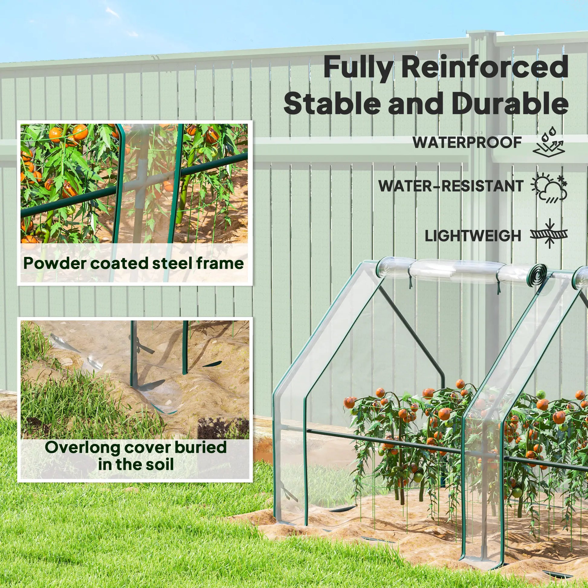 Portable Mini Greenhouse, Growing Tent, w/ Zippered Doors, Clear Greenhouses at Gallery Canada