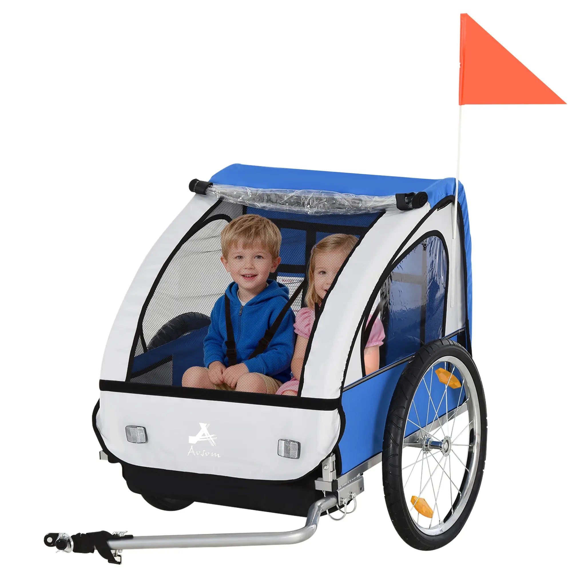 Double Bike Trailer, Kids Toddler, 80lbs Load, Steel Frame, Blue Kids Bike Trailers at Gallery Canada