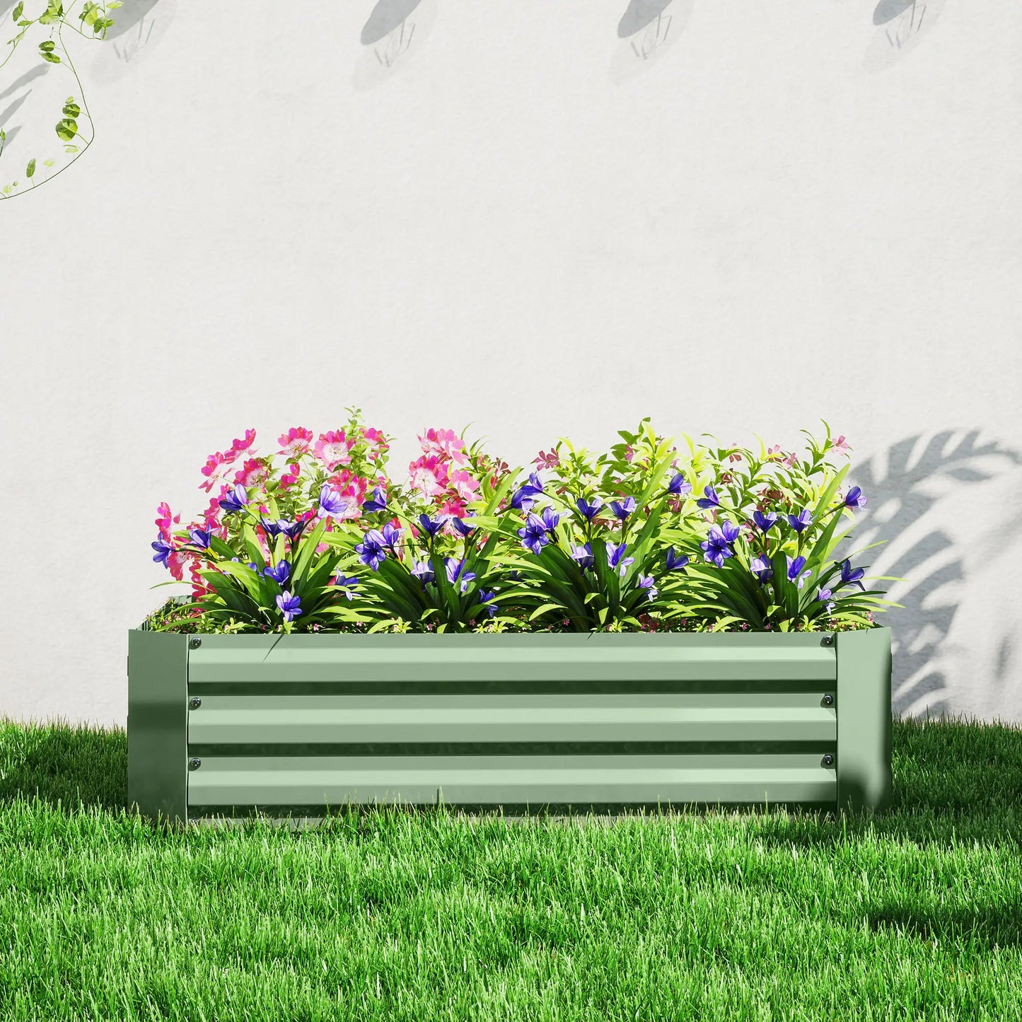 Galvanized Raised Garden Bed, 4' x 3' x 1', Metal Planter Box, Dark Green Galvanized Planter Boxes at Gallery Canada