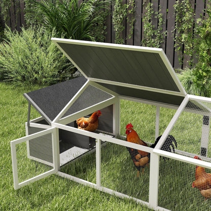 95"L Chicken Coop With Nesting Box, Wooden Roof, Side Door, For 4-8 Chickens Chicken Coops at Gallery Canada