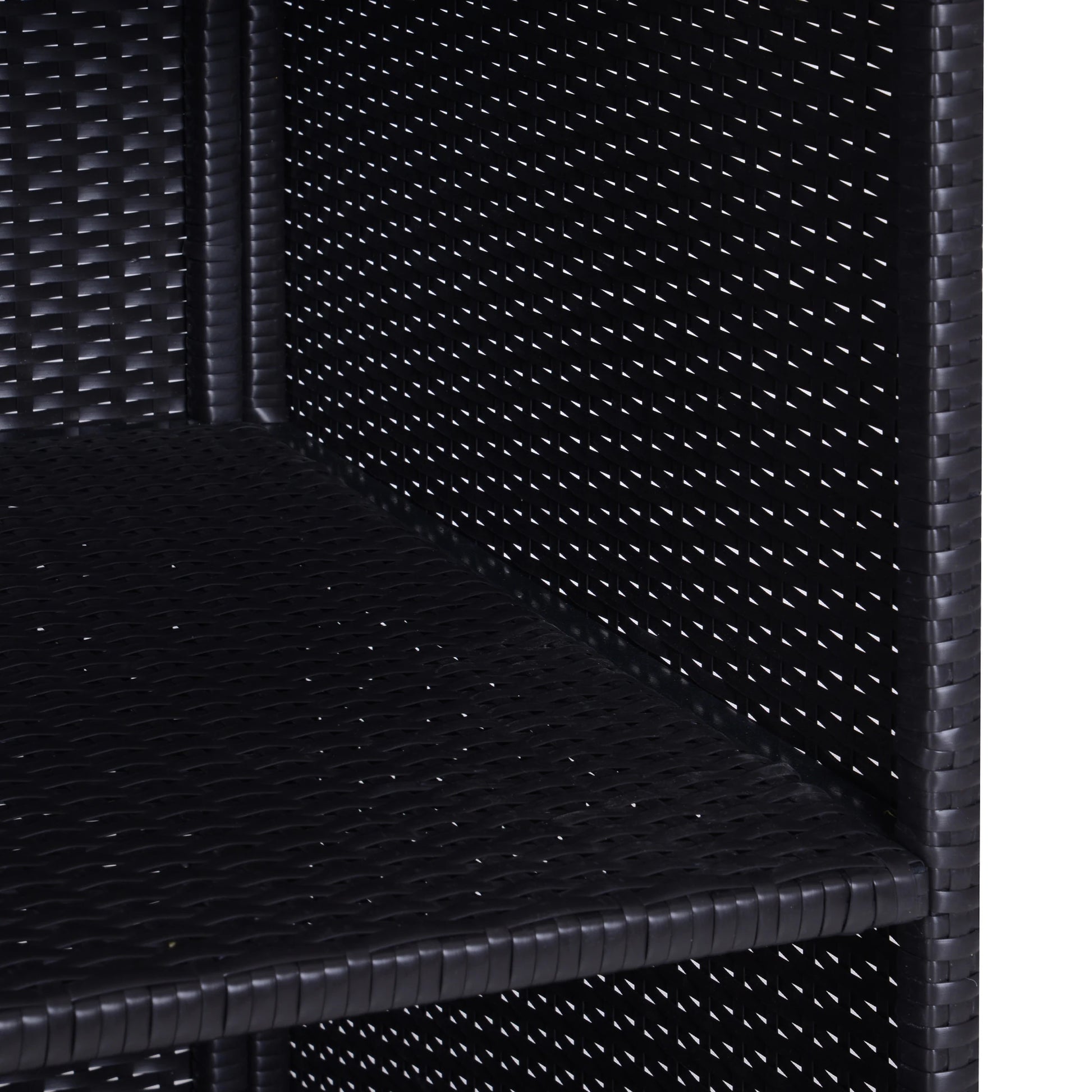 Outdoor Storage Cabinet, Rattan Wicker Pool Towel Organizer, Dark Brown Patio Storage Boxes at Gallery Canada