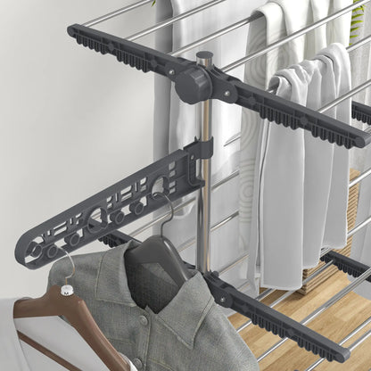 Stainless Steel Folding Clothes Drying Rack, Side Wings, Castors, Indoor Outdoor, Grey Bath Accessories at Gallery Canada