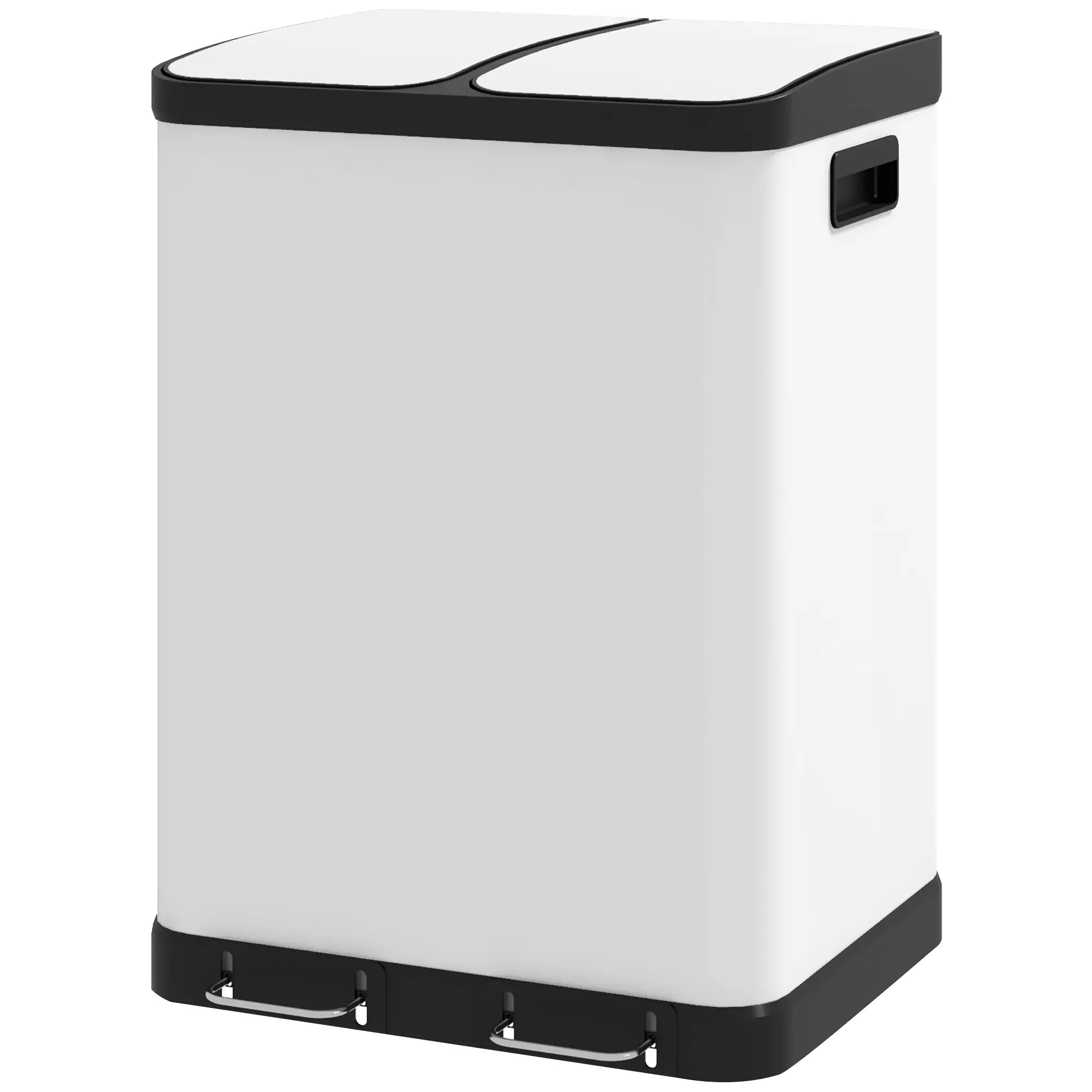 Kitchen Garbage Bin, 2 x 7.9 Gal, Soft-Close With Removable Buckets, White Small Kitchen Appliances White at Gallery Canada