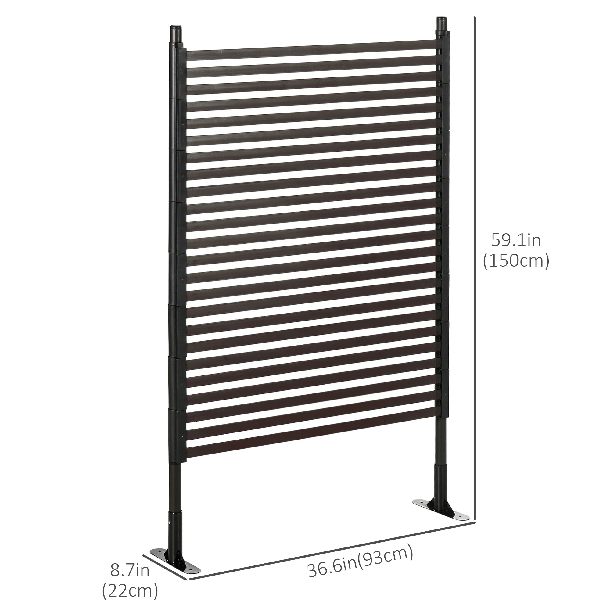 Metal Garden Fence, 5 ft(H), Outdoor Fencing with Feet, Brown Garden Fences Brown at Gallery Canada