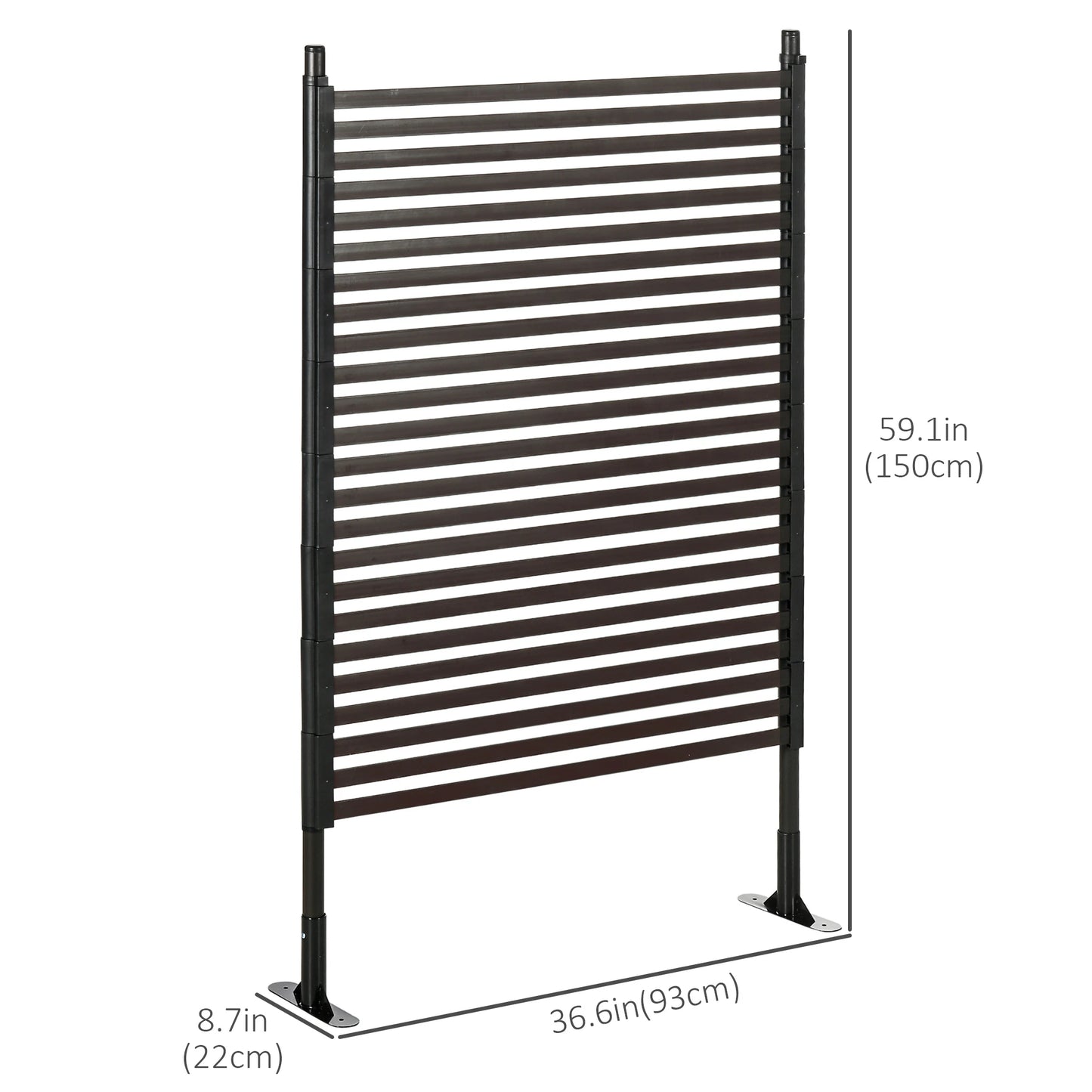 Metal Garden Fence, 5 ft(H), Outdoor Fencing with Feet, Brown Garden Fences Brown at Gallery Canada