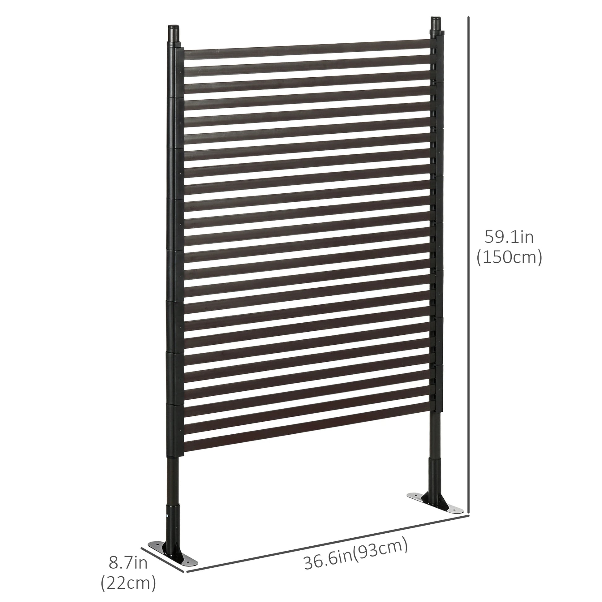 Metal Garden Fence, 5 ft(H), Outdoor Fencing with Feet, Brown Garden Fences Brown at Gallery Canada