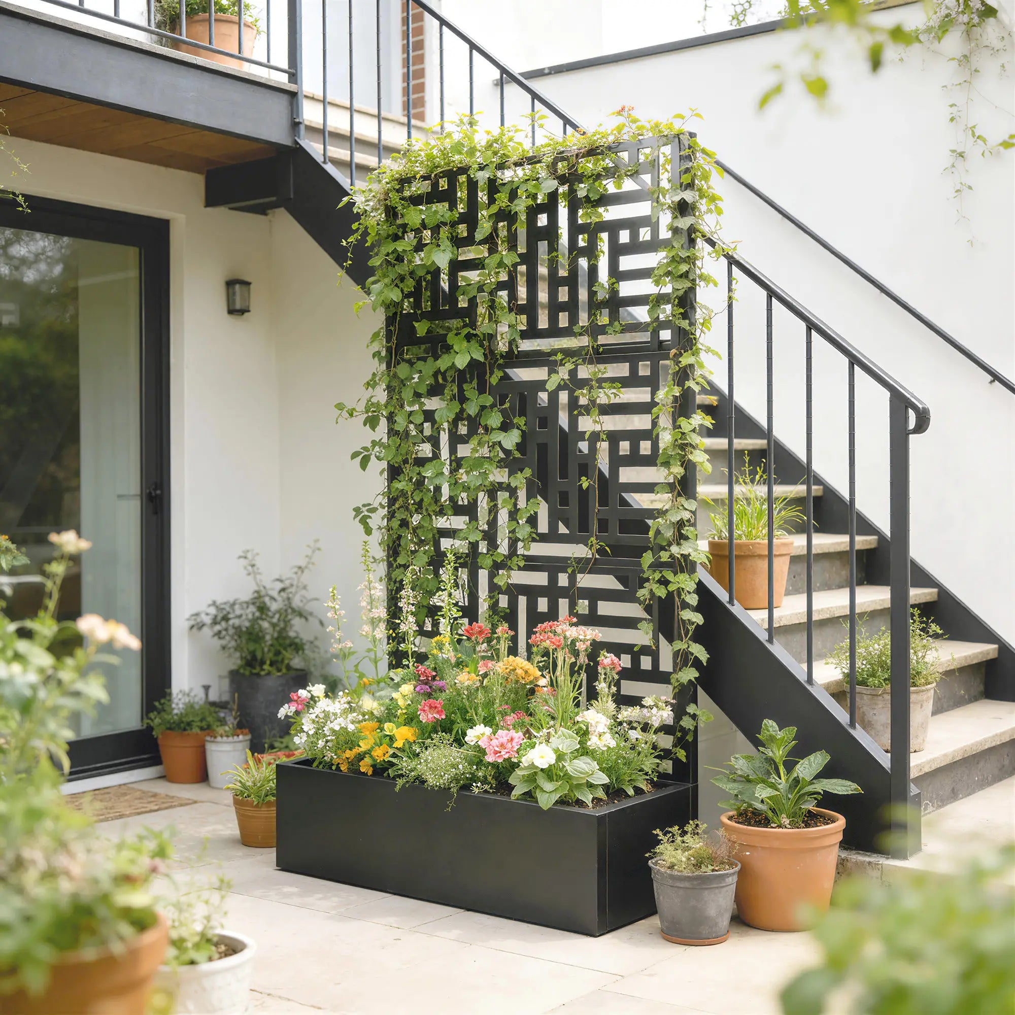 Galvanised Raised Garden Bed With Trellis, 71