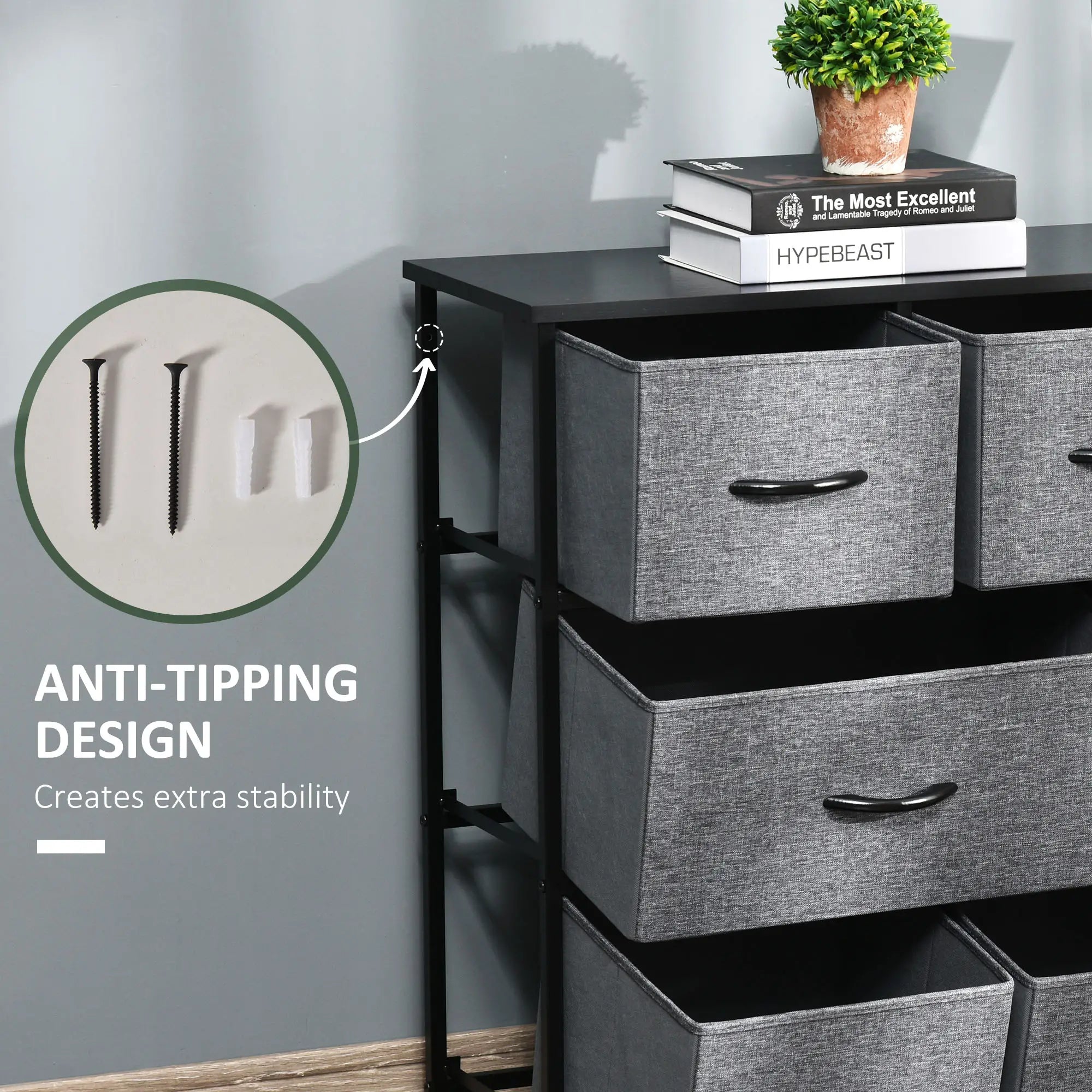 8-Bin Dresser Storage Tower, Fabric Bins with Metal Frame Storage Cabinets at Gallery Canada