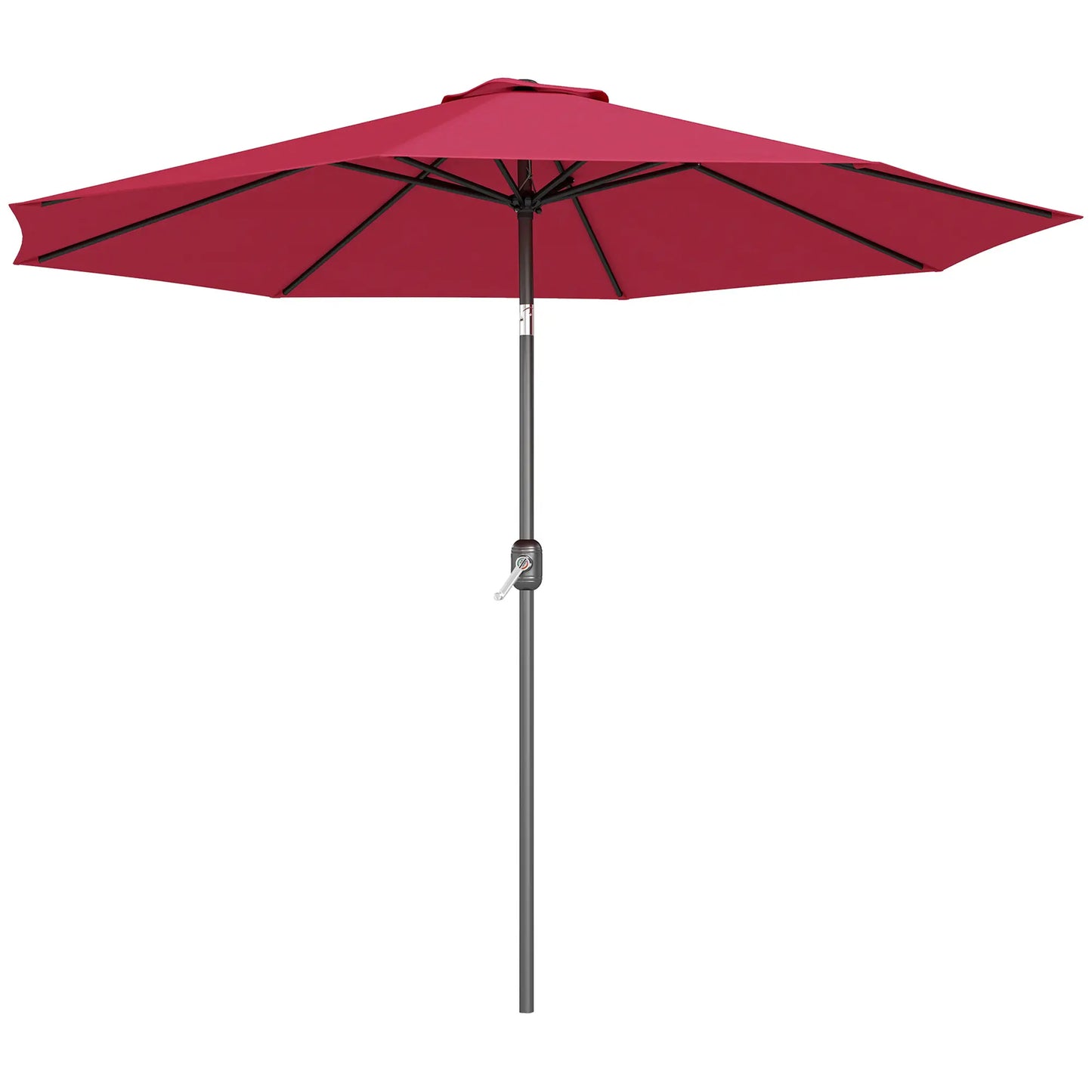 10' x 8' Round Market Umbrella, Crank Handle, Tilt, Wine Red Sun Umbrellas at Gallery Canada
