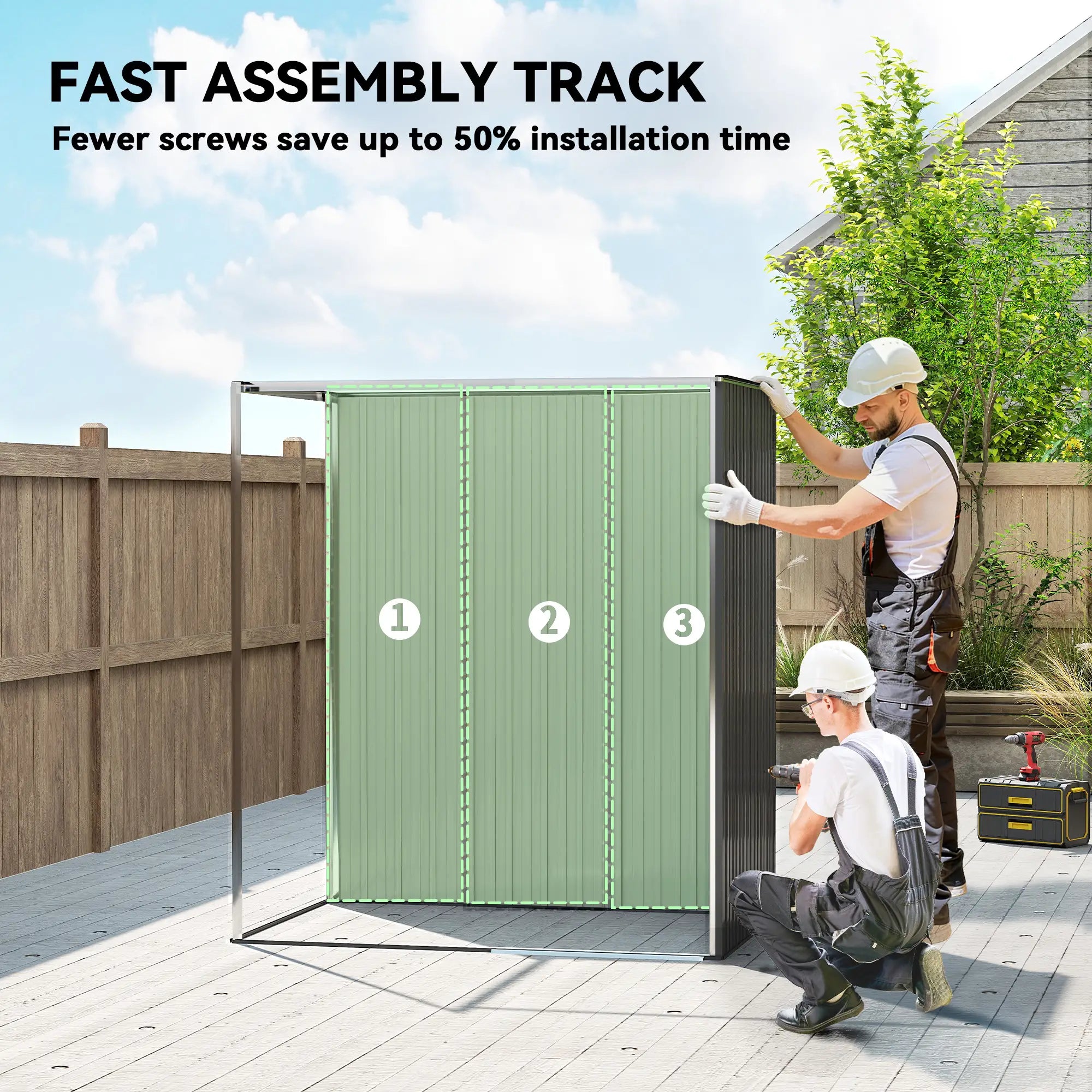 5.2' x 3.5' Metal Garden Shed, Easy Assembly Outdoor Storage, Dark Grey Sheds at Gallery Canada