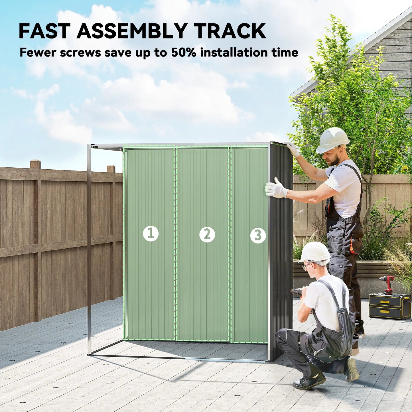 5.2' x 3.5' Metal Garden Shed, Easy Assembly Outdoor Storage, Dark Grey Sheds at Gallery Canada