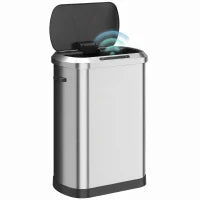 Automatic Trash Can, 13.2Gal / 50L, Touchless, Soft-Close Lid, Silver