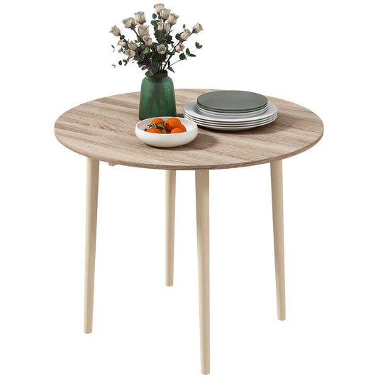 Round Folding Dining Table, Drop Leaf Kitchen Table, Wood Legs, Oak Dining Tables Oak at Gallery Canada