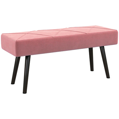 39 Inches Upholstered Bedroom Bench, Modern, Steel Legs, Pink Storage Ottomans & Benches at Gallery Canada
