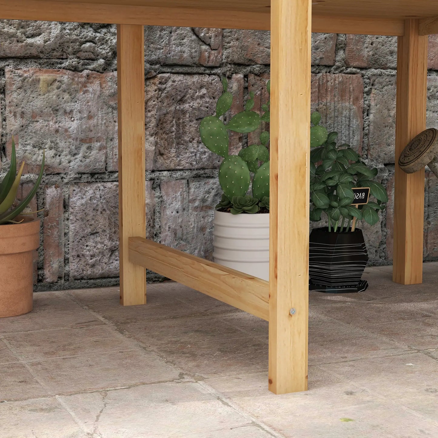 Wooden Raised Planter Box, Drain Holes, 45.3x21.7x31.5inch, Natural Elevated Garden Beds at Gallery Canada