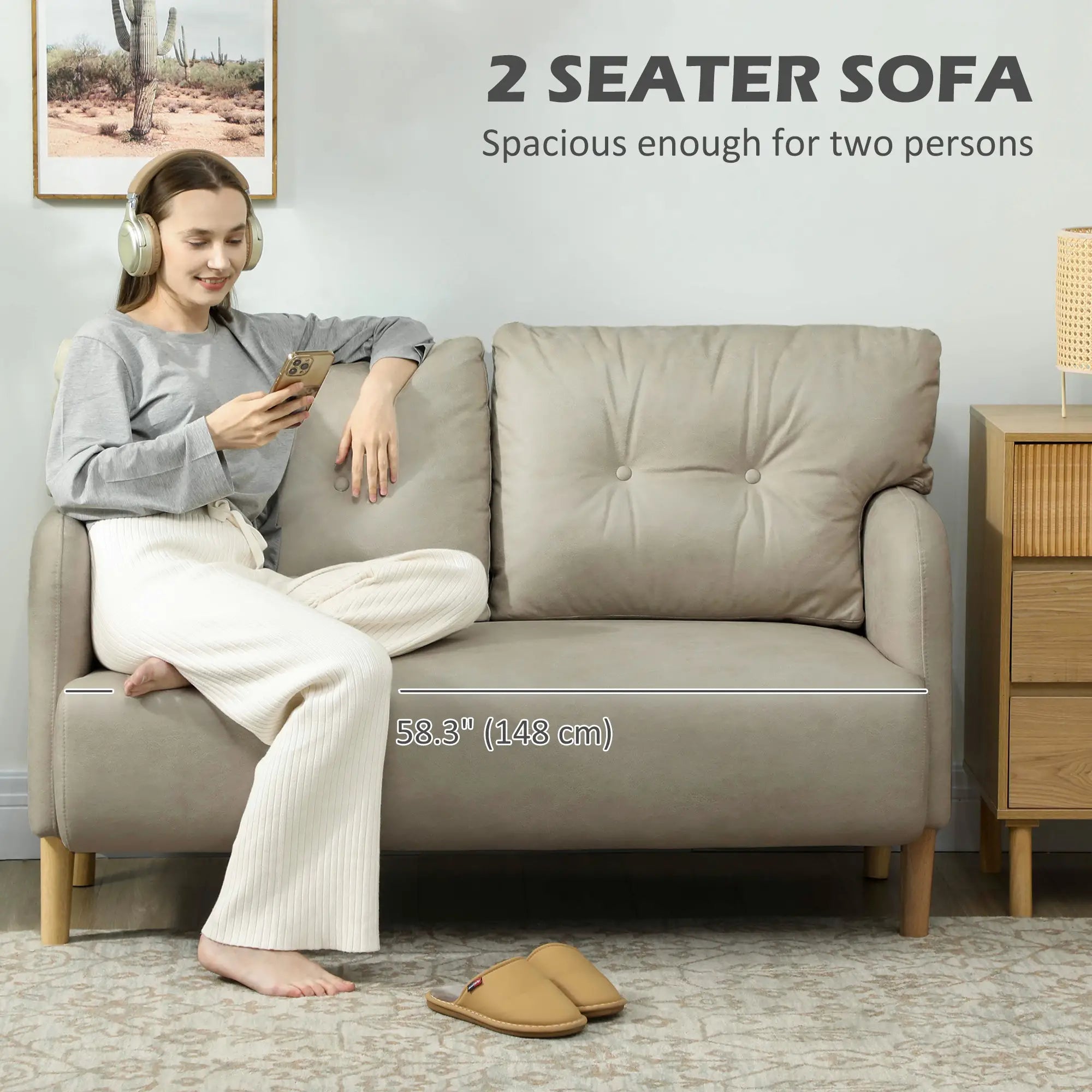 2 Seat Sofa, Upholstered Couch, Beige 2-Seater Sofas at Gallery Canada