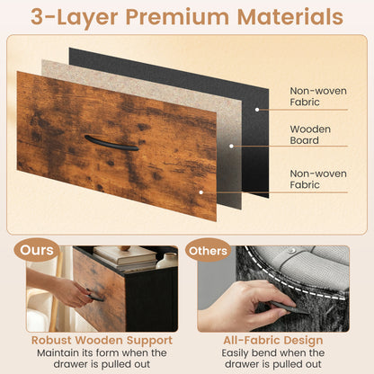 TV Stand Dresser For 45 Inch TV, 5 Fabric Drawers, Brown Entertainment Centers & TV Stands at Gallery Canada