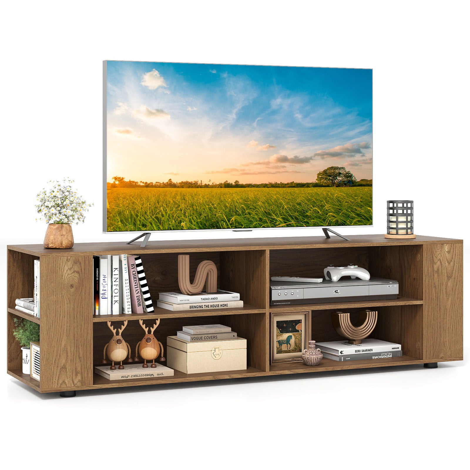 Modern TV Stand, Wood Storage Console Entertainment Center, Natural Entertainment Centers & TV Stands at Gallery Canada