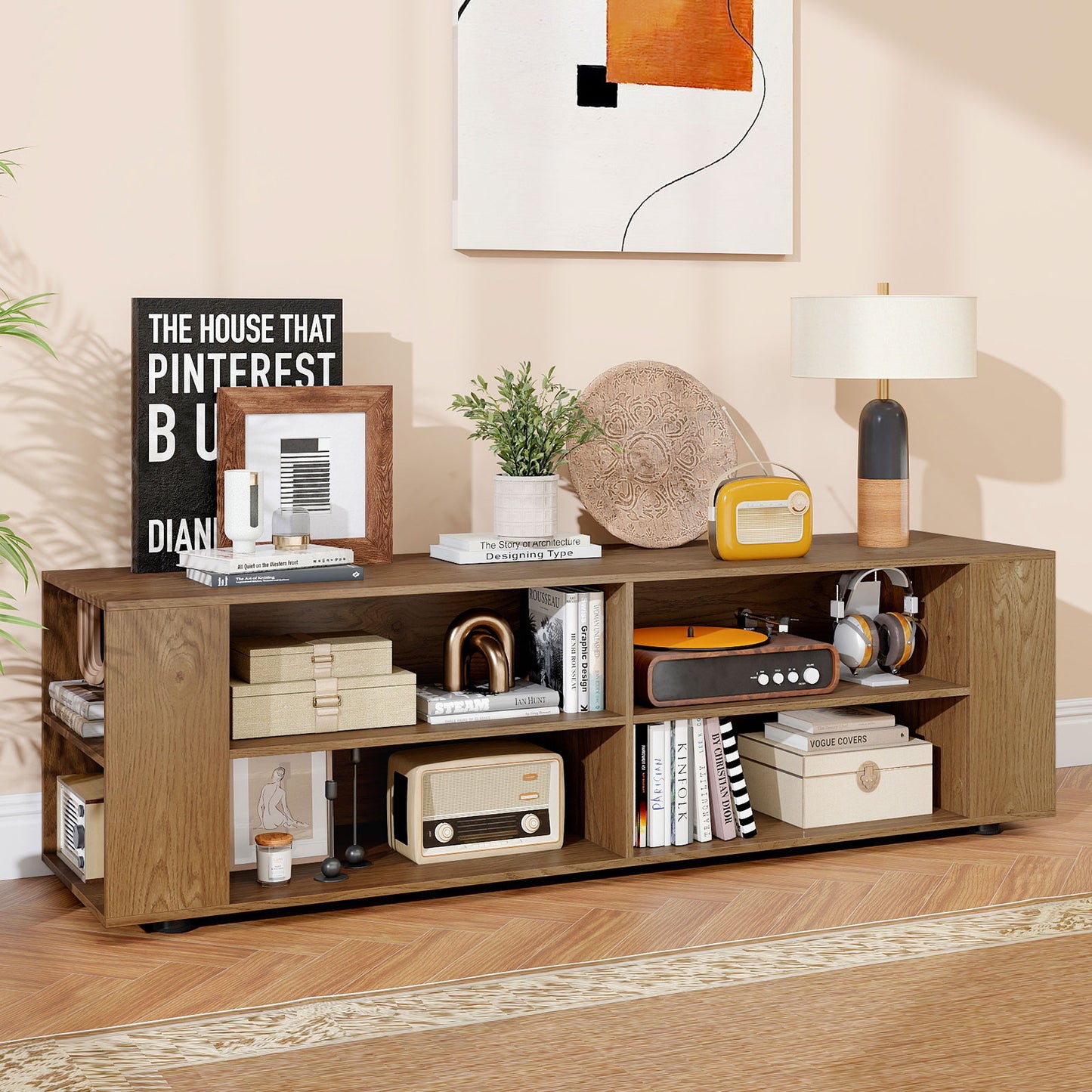 Modern TV Stand, Wood Storage Console Entertainment Center, Natural Entertainment Centers & TV Stands at Gallery Canada