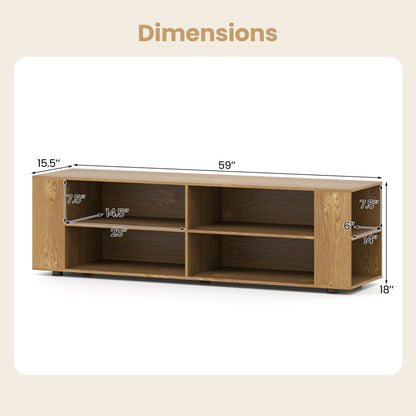 Modern TV Stand, Wood Storage Console Entertainment Center, Natural Entertainment Centers & TV Stands at Gallery Canada