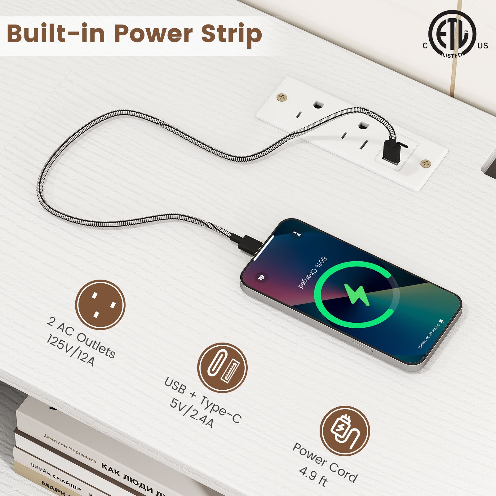 TV Stand for 70 Inch TV with Power Outlets Drawers and Open Shelves, White Entertainment Centers & TV Stands at Gallery Canada