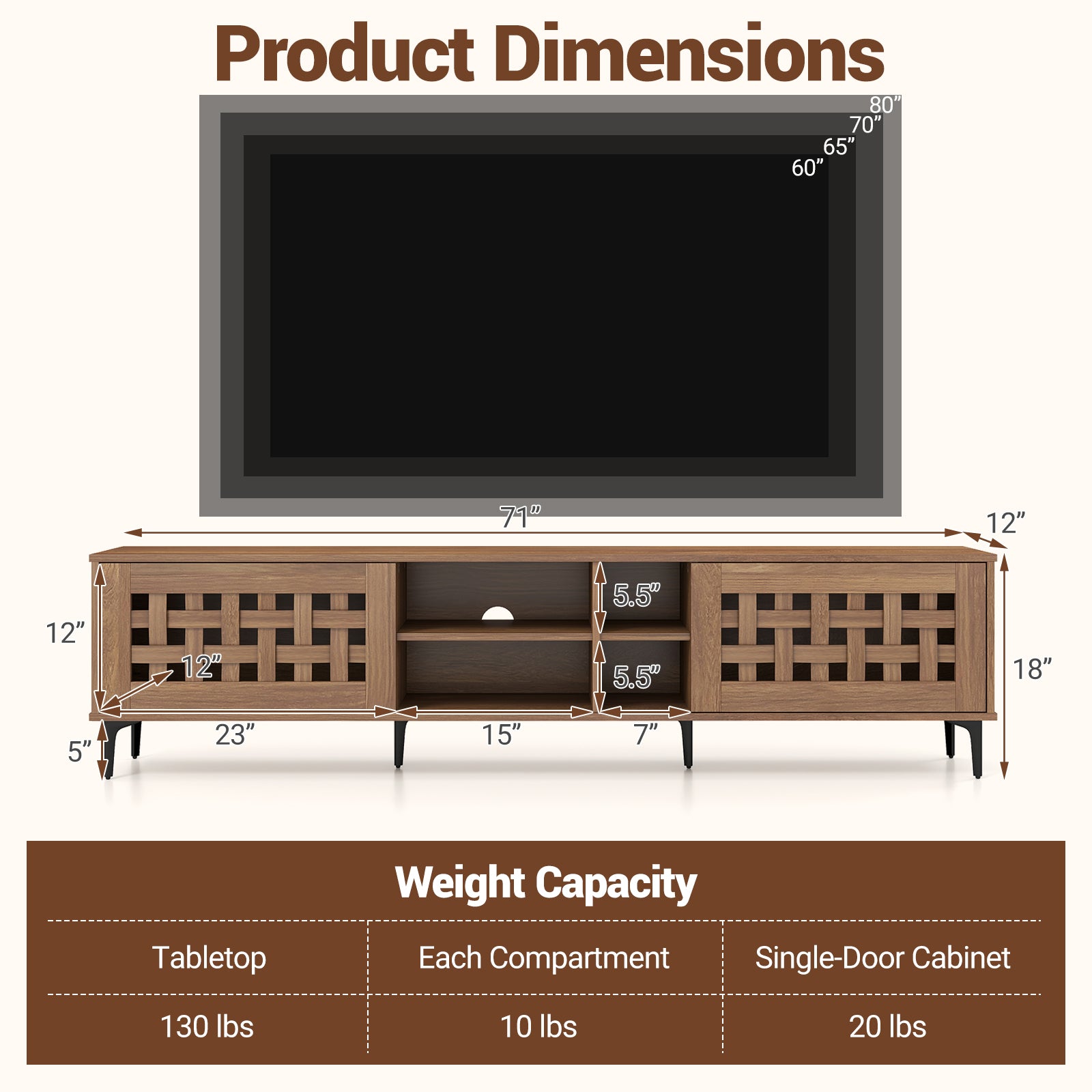 TV Stand for TVs up to 80