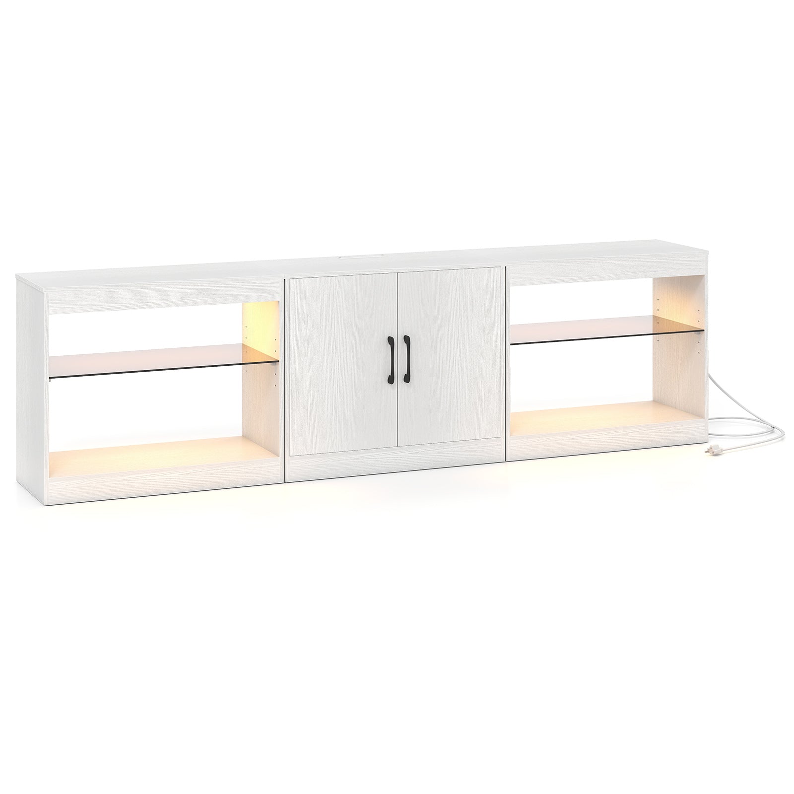 TV Stand for TVs up to 85 Inches LED Entertainment Center with Power Outlets, White