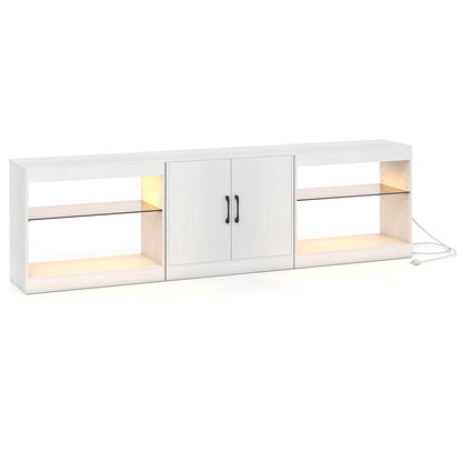 TV Stand for TVs up to 85 Inches LED Entertainment Center with Power Outlets, White