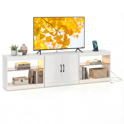 TV Stand for TVs up to 85 Inches LED Entertainment Center with Power Outlets, White