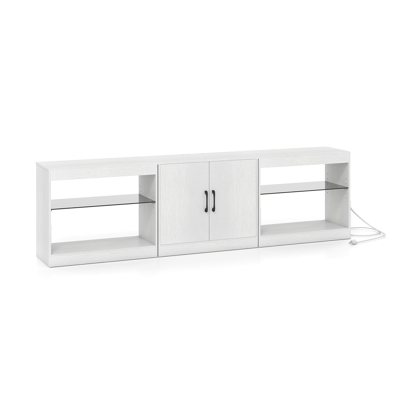 TV Stand for TVs up to 85 Inches LED Entertainment Center with Power Outlets, White