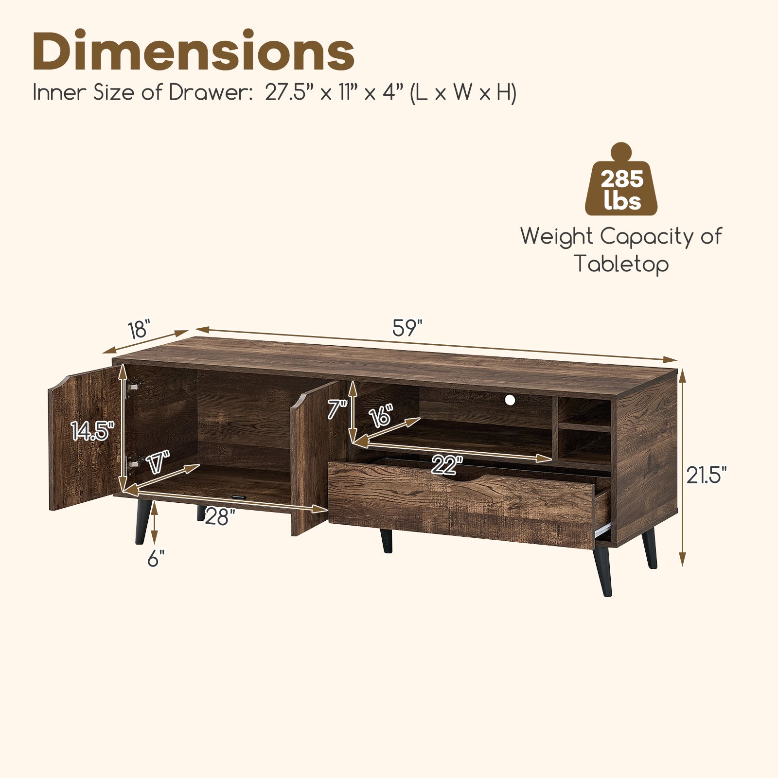 TV Stand For 65 Inches, Rustic Entertainment Center, Brown Entertainment Centers & TV Stands at Gallery Canada