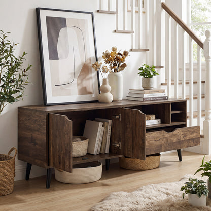 TV Stand For 65 Inches, Rustic Entertainment Center, Brown Entertainment Centers & TV Stands at Gallery Canada