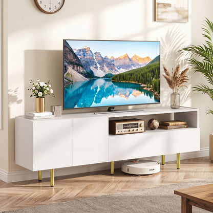 TV Stand for TVs up To 70" with Storage, White