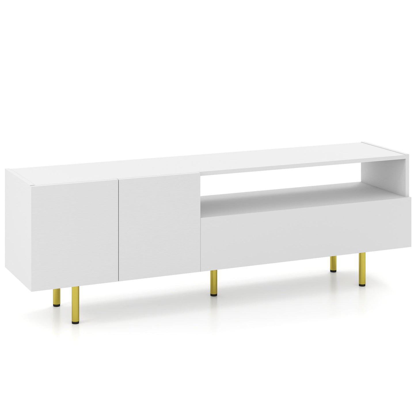 TV Stand for TVs up To 70" with Storage, White